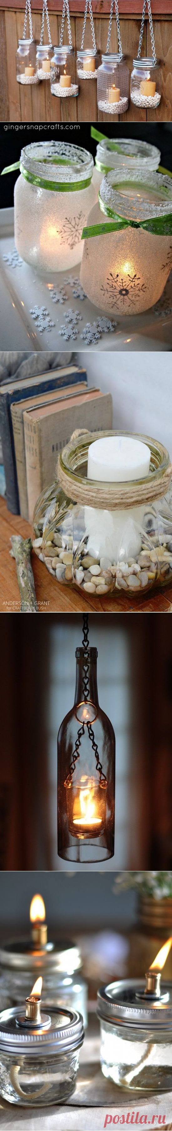 Поделки из стеклянных бутылок