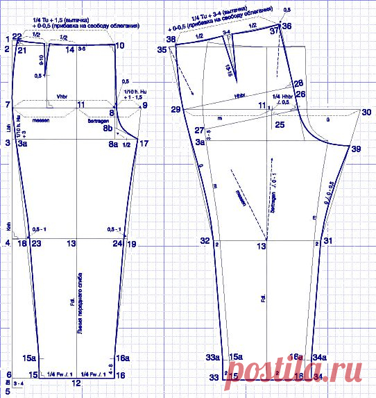 Строим выкройку брюк для "роскошных" женщин