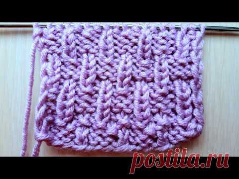 Простой узор спицами для начинающих - YouTube
