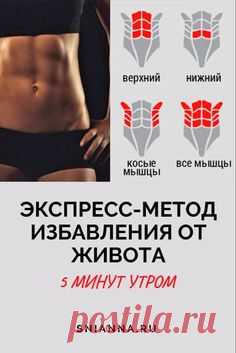 5 минут на пресс для занятого утра. Экспресс-метод избавления от живота! - Упражнения и похудение