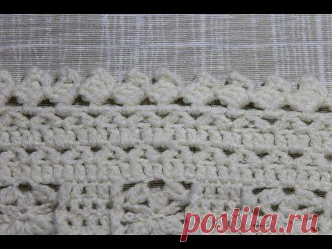 Красивая кайма  крючком. Как обвязать крючком край изделия.