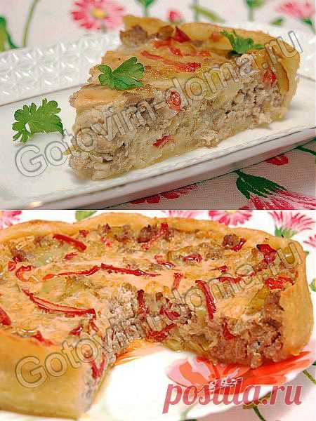 Рецепт: Мясной пирог с болгарским перцем