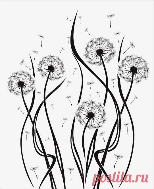 Одуванчики Рисунок для Пескоструя