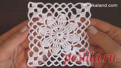Crochet Easy Flower Square Motif #2