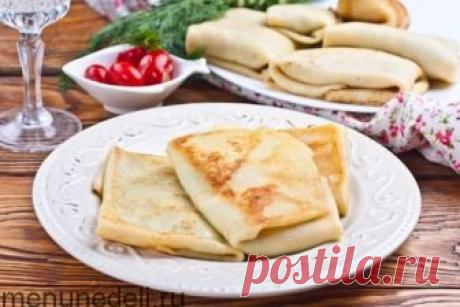 Рецепт блинчиков с сулугуни и зеленью / Меню недели