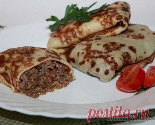 Блины на пиве с мясом