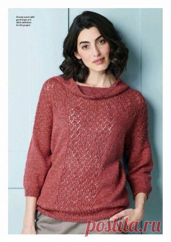 Джемпер с кружевной планкой. Спицами. Без перевода. / Обсуждение на LiveInternet - Российский Сервис Онлайн-Дневников