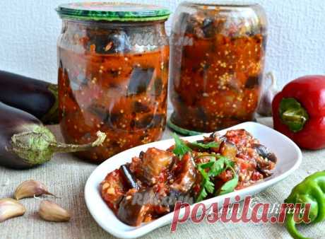 Салат из баклажанов по-татарски на зиму - очень вкусно! Такое лакомство зимой съедается за милую душу.