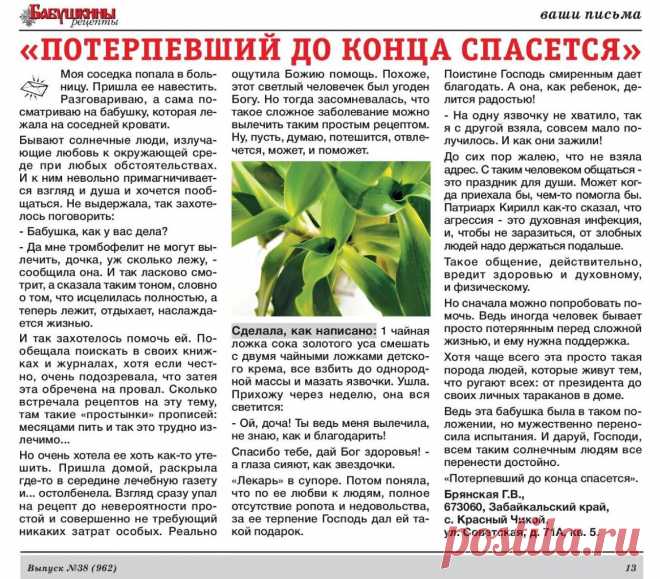 Рецепт от тромбофлебита