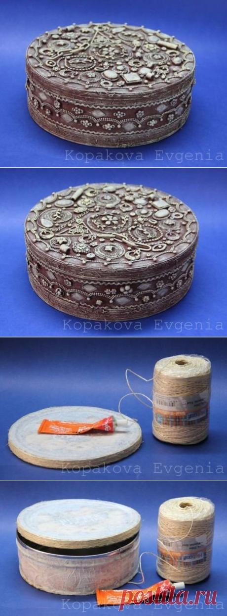 Декор жестяной коробки "Тортик" своими руками. Мастер-класс.