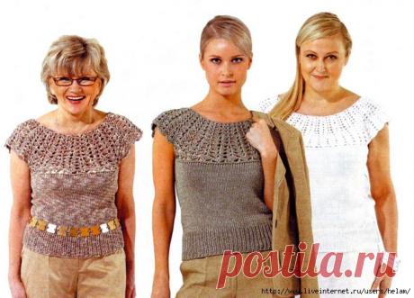 Топ с ажурной кокеткой из Novita!