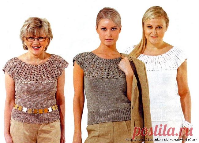 Топ с ажурной кокеткой из Novita!