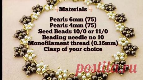 Цветочное колье из бусин от Sonysree Creations