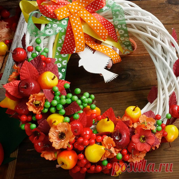 Осенний венок DIY МК Осенние поделки для декора