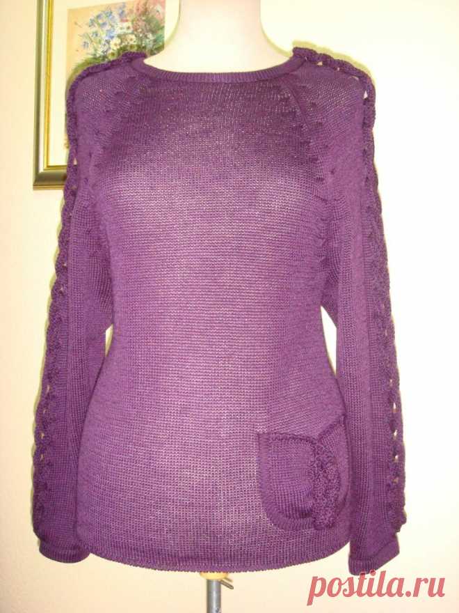 Джемпер с косами
