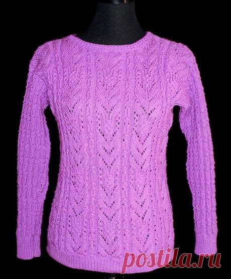 Сиреневые пуловеры для мамы и дочки.Мои вязалки