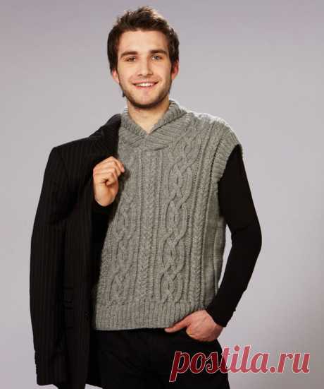 вязание спицами для мужчин жилетки: 22 тыс изображений найдено в Яндекс.Картинках