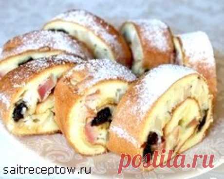 Рулет с яблоками | Сайт рецептов
