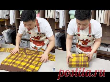 One-trick solution for storing thick sweaters丨厚手のセーターを収納するワントリックソリューション