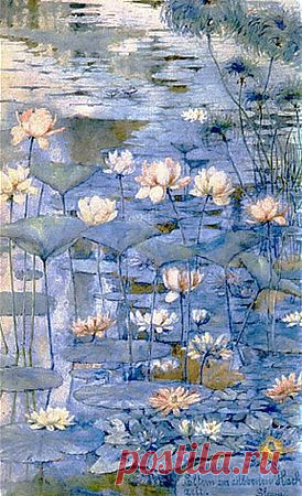 ❀ Blooming Brushwork ❀ - garden and still life flower paintings - Slava Raskaj | Waterlilies, 1890 | Art - Botanical & Floral