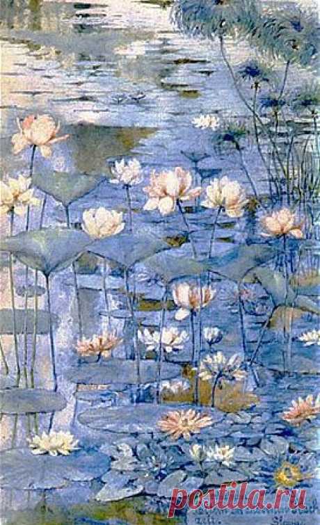 ❀ Blooming Brushwork ❀ - garden and still life flower paintings - Slava Raskaj | Waterlilies, 1890 | Art - Botanical &amp; Floral