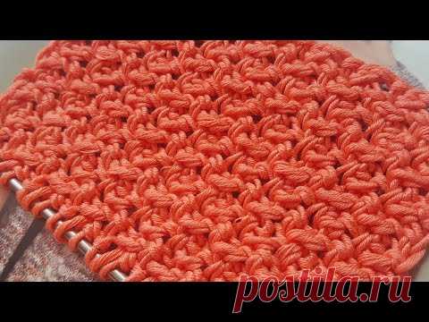 Вяжем рельефный фоновый узор спицами 🍂 knitting pattern.