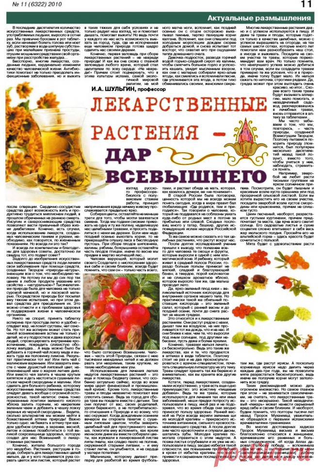 Лекарственные растения - дар Всевышнего
