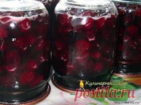 Заготовка вишни в желе впрок.
