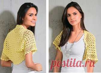 Женское кружевное болеро с ажурной каймой крючком – 5 моделей со схемами, описанием и МК видео