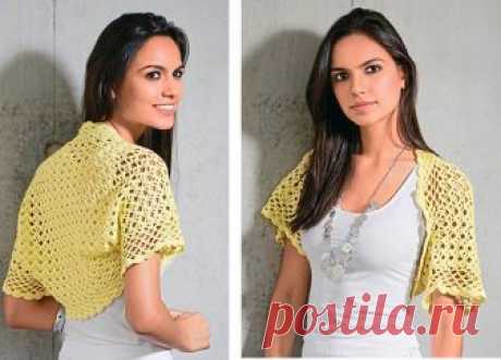 Женское кружевное болеро с ажурной каймой крючком – 5 моделей со схемами, описанием и МК видео