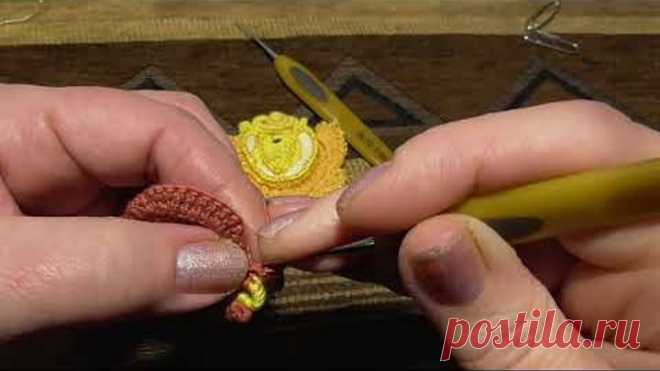 ВЯЗАНИЕ! МК розочки в ирландском кружеве, часть 2