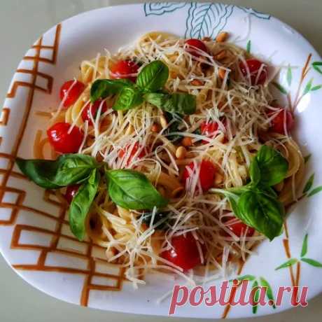 Спагетти с помидорами и базиликом 🍅🍃 рецепт с фото пошаговый от Ирина Волигова - Овкусе.ру