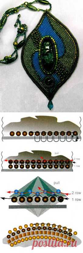 Single-Strand Necklace with Seed Beads, Gemstone Cabochons and Czech Fire-Polished Glass Beads | Laboratory household