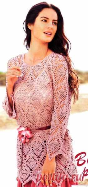 Ажурные туники с ананасами крючком - САМОБРАНОЧКА рукодельницам, мастерицам