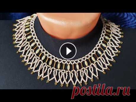Колье из бисера/Колье воротник из бисера/Ажурное колье из бисера/Beaded collar/Beaded necklace #жемчужноеколье #кольеизжемчуга #pearlnecklace #Pearlnecklace #Beadednecklace #necklace #Pearlcollar #Diynecklace #каксделатьколье #кольеизбусин #коль...