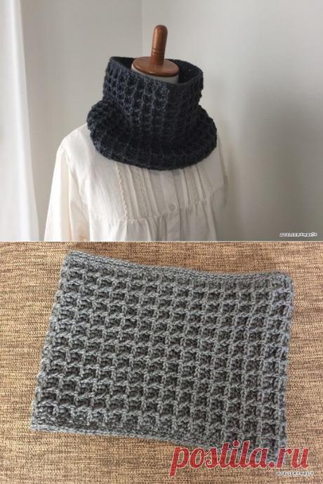 ТЕПЛЫЙ СНУД - ВОРОТНИК С ОБЪЕМНЫМ УЗОРОМ