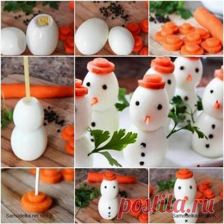 Немного мини карвинга с яйцом и морковкой на завтрак