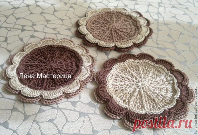 Вяжем уютные подставки под чашки - Вязание - Моя копилочка