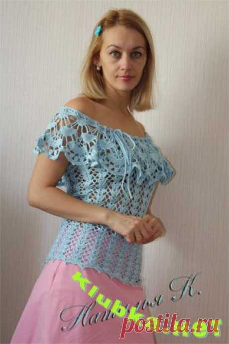 Голубой топ &amp;raquo; Клубка.Нет - Все о вязании крючком