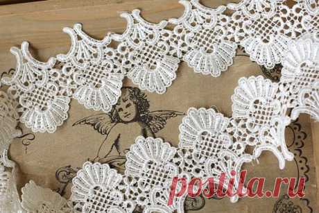 Off White Venice Lace Retro Scalloped Lace Trim от ILoveCraft2012