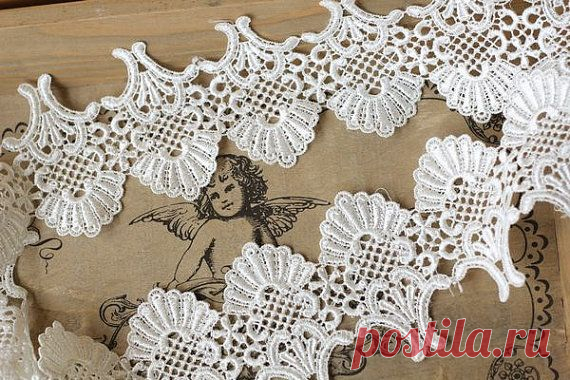 Off White Venice Lace Retro Scalloped Lace Trim от ILoveCraft2012