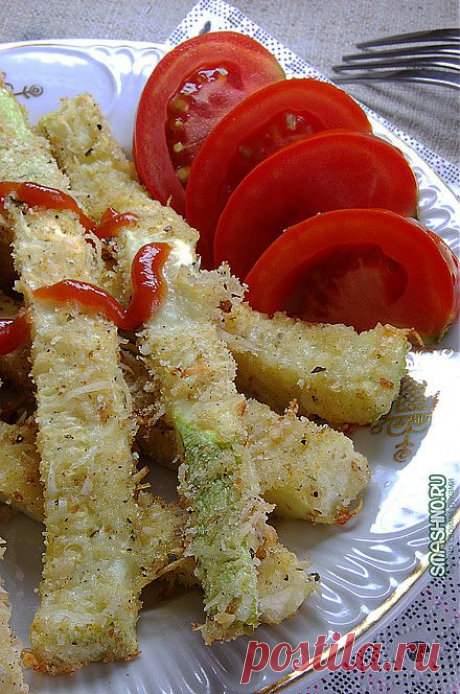 Запеченные кабачки в сухарях и тертом сыре | Вкусно своими руками