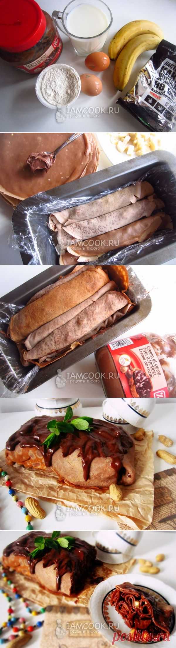 Блинный торт с нутеллой и бананом