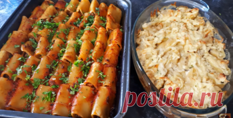 Фаршированные макароны под великолепным соусом