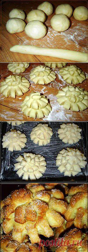 Домашние булочки Хризантемы | Рецепты вкусно