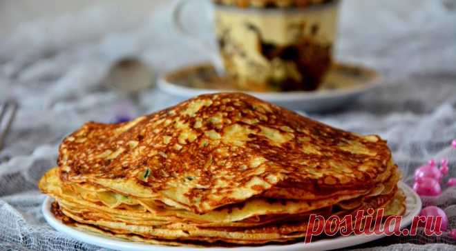Сырные блины с зеленью.