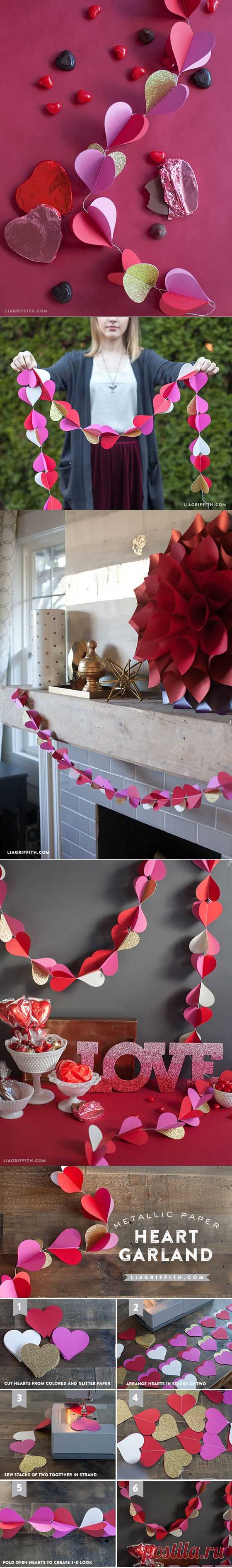 Heart Garland for Valentine's Day Decor - Lia Griffith