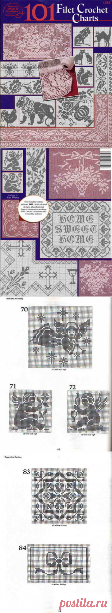 Книга: 101 Filet Crochet Charts (филейное вязание ) - Вяжем сети, спицы и крючок - ТВОРЧЕСТВО РУК - Каталог статей - ЛИНИИ ЖИЗНИ