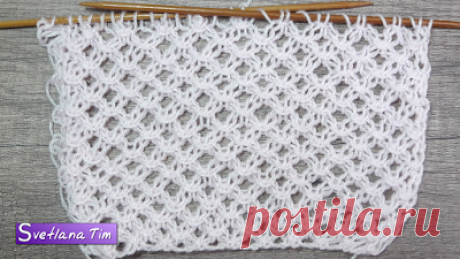 Вязание спицами. Узоры, Схемы и Видеоуроки - Svetlana Tim: Как связать спицами узор Ажурная Сетка. Вязание на спицах # 522