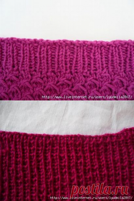 Закрепление петель последнего ряда резинки. Два способа